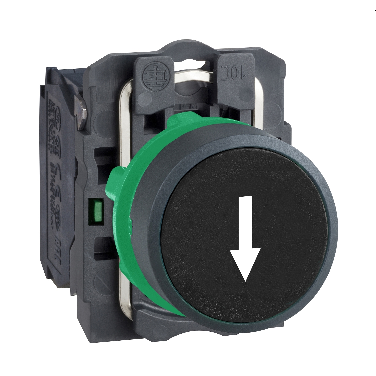 Buton Negru Ø 22 - Revenire Cu Arc Incastrata - 1No, Schneider, XB5AA3351 