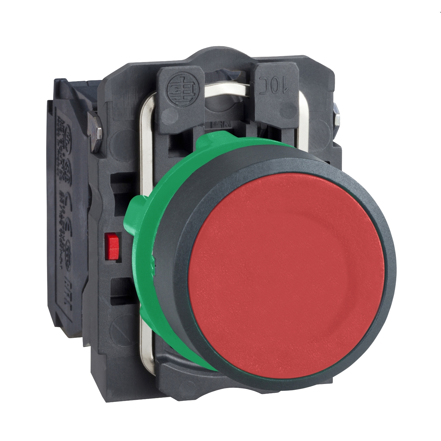 Buton Rosu Ø 22 - Incastrat, Revenire Cu Arc - 1No+1Nc, Schneider, XB5AA45 