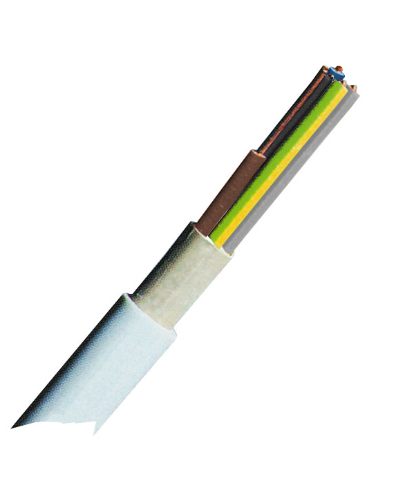 Cablu, cu, izolatie, si, manta, din, PVC, NYM-J, 5x1.5mm², gri, deschis, XC020208JL 