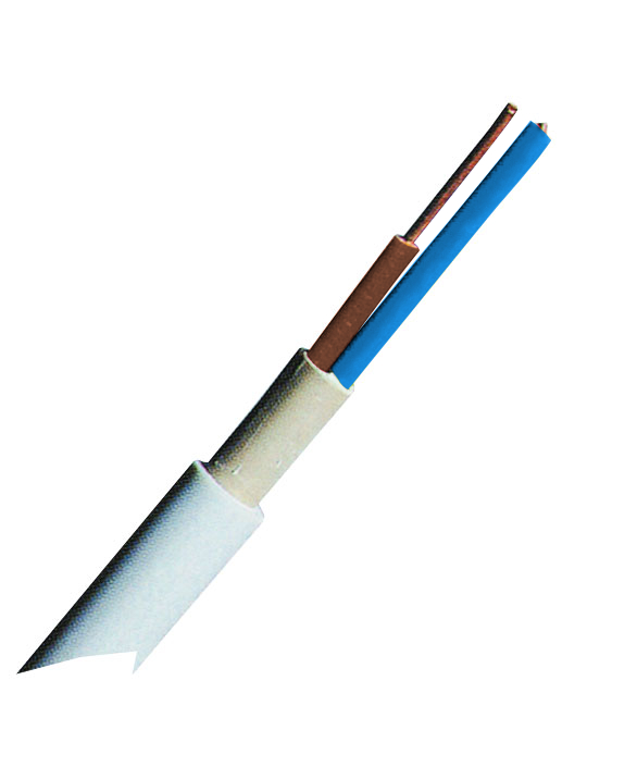 Cablu, cu, izolatie, si, manta, din, PVC, NYM-O, 2x2.5mm², gri, deschis, XC020102OC 