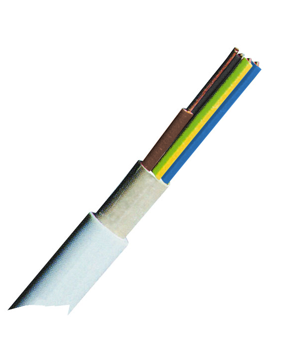 Cablu, cu, izolatie, si, manta, din, PVC, NYM-J/O, 4x1.5mm², gri, deschis, XC020201XD 