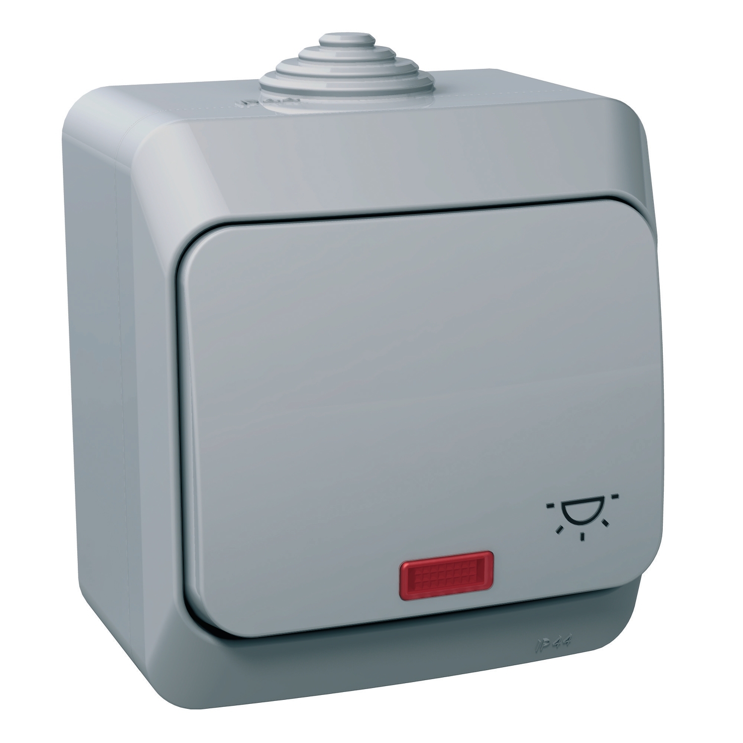 Cedar Plus Intrerupator cu revenire 16A cu simbol si indicator luminos IP44 Gri Schneider WDE000616