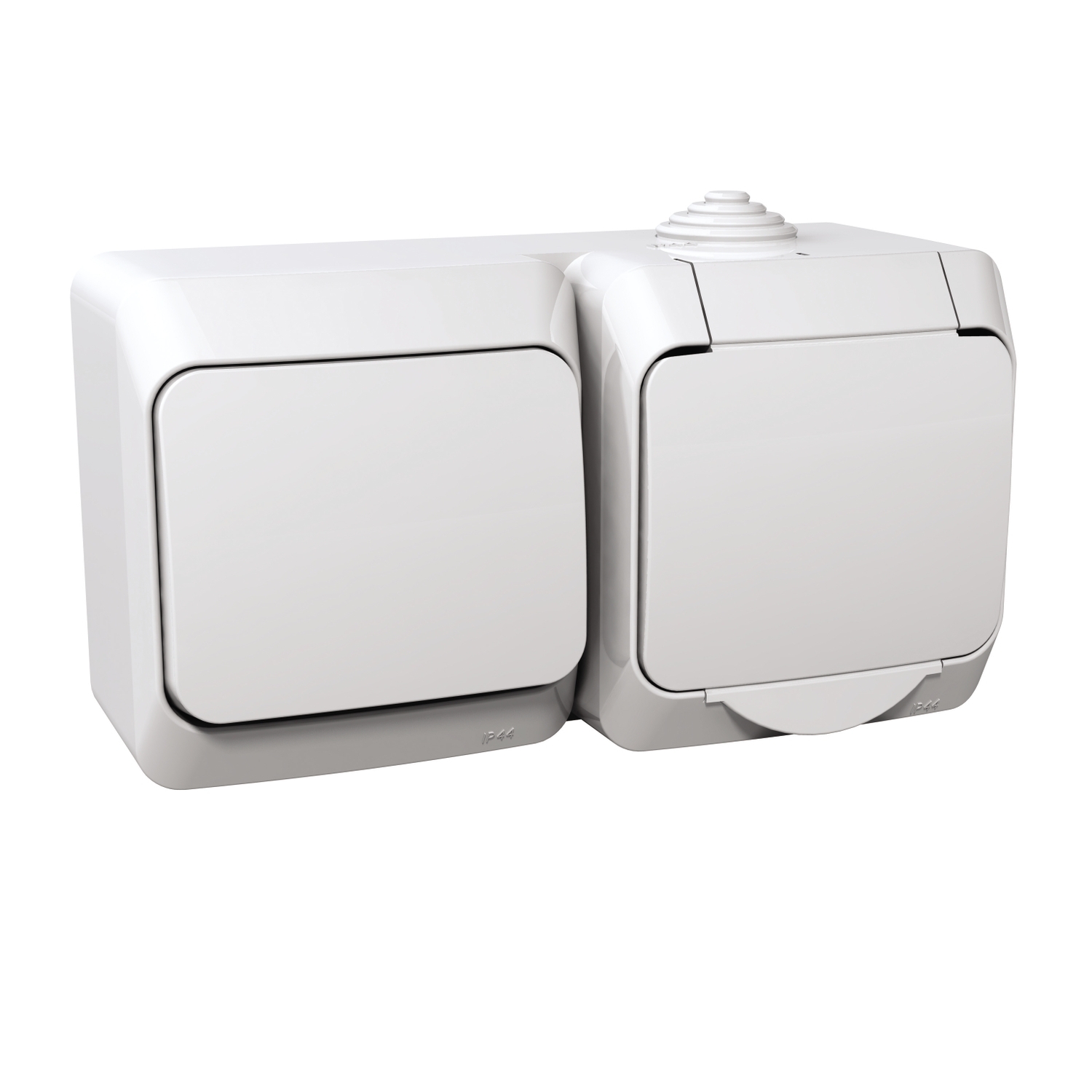 Cedar Plus Priza + intrerupator cap scara 16A 250V IP44 Alb Schneider WDE000504 