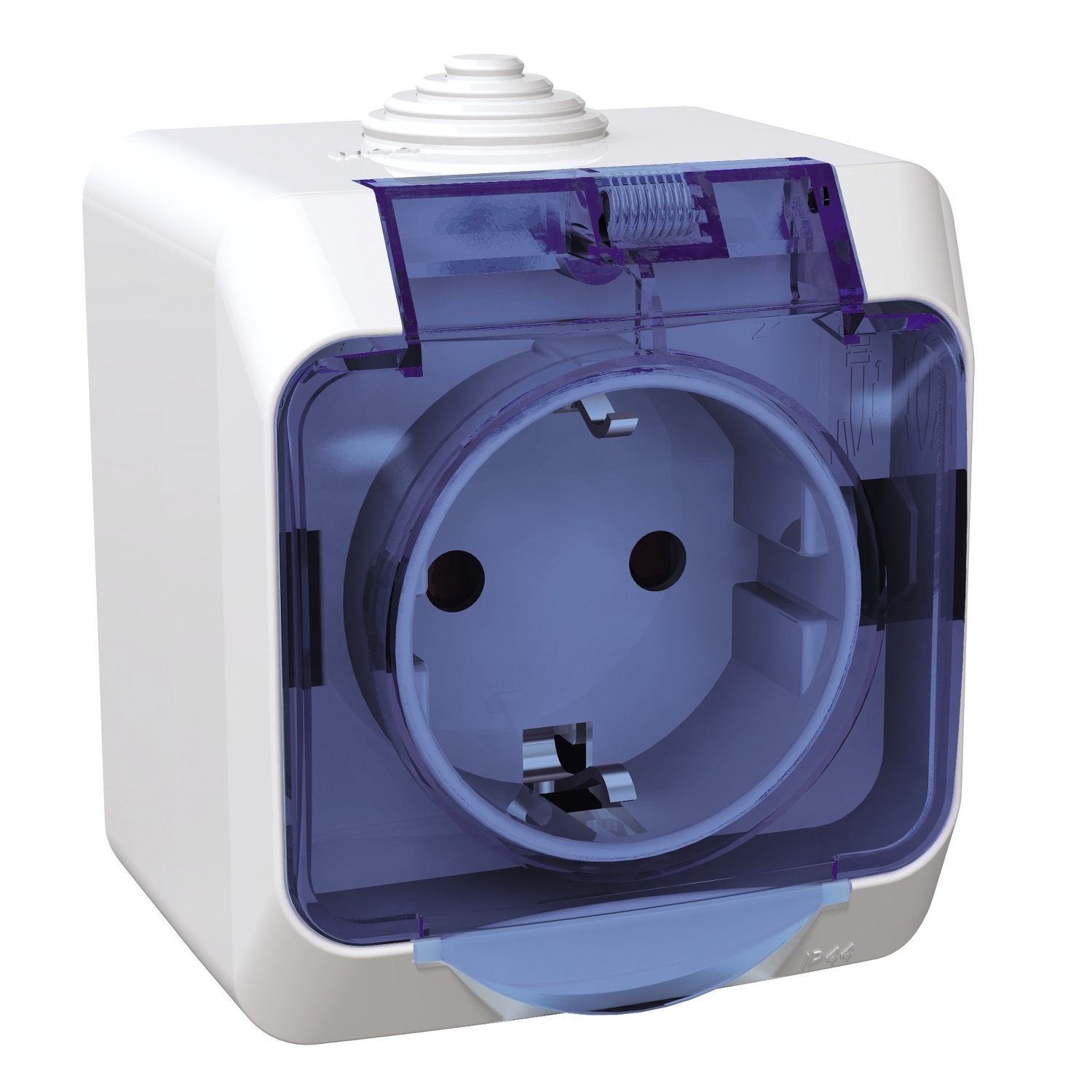 Cedar Plus Priza simpla 16A 250V Cu capac transparent IP44 Alb Schneider WDE000543 