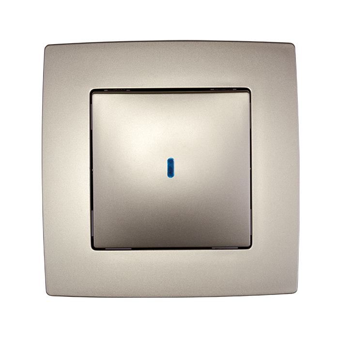 Intrerupator simplu Elmark City Sampanie cu LED 190012L
