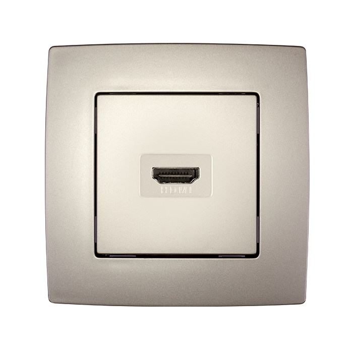 Priza HDMI Elmark City Sampanie metalizat 190772