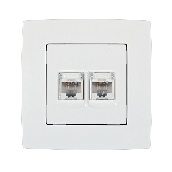 Priza date Elmark City RJ11 + RJ45 Alb 190731