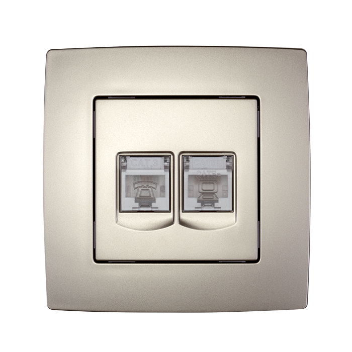 Priza date Elmark City RJ11 + RJ45 Sampanie 190732