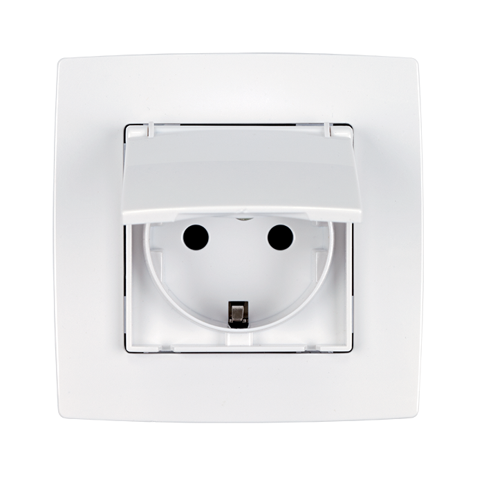 Priza schuko Elmark City Alb 190211D