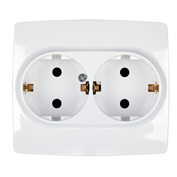 Priza schuko dubla Elmark City Alb 190371S