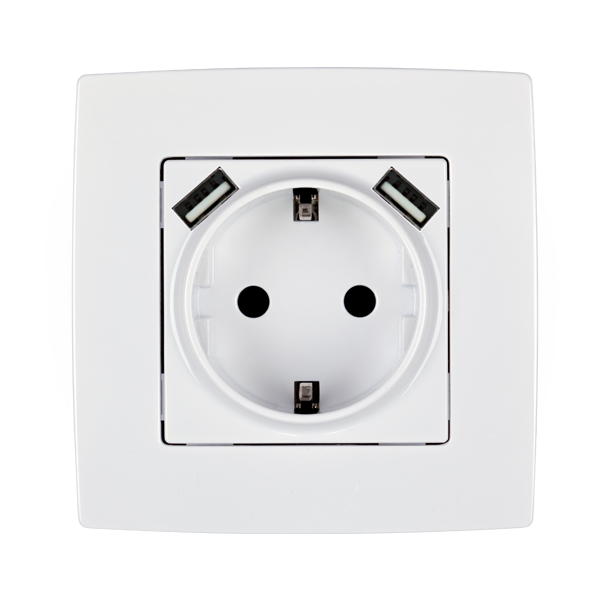 Priza + USB Elmark City Alb 190062
