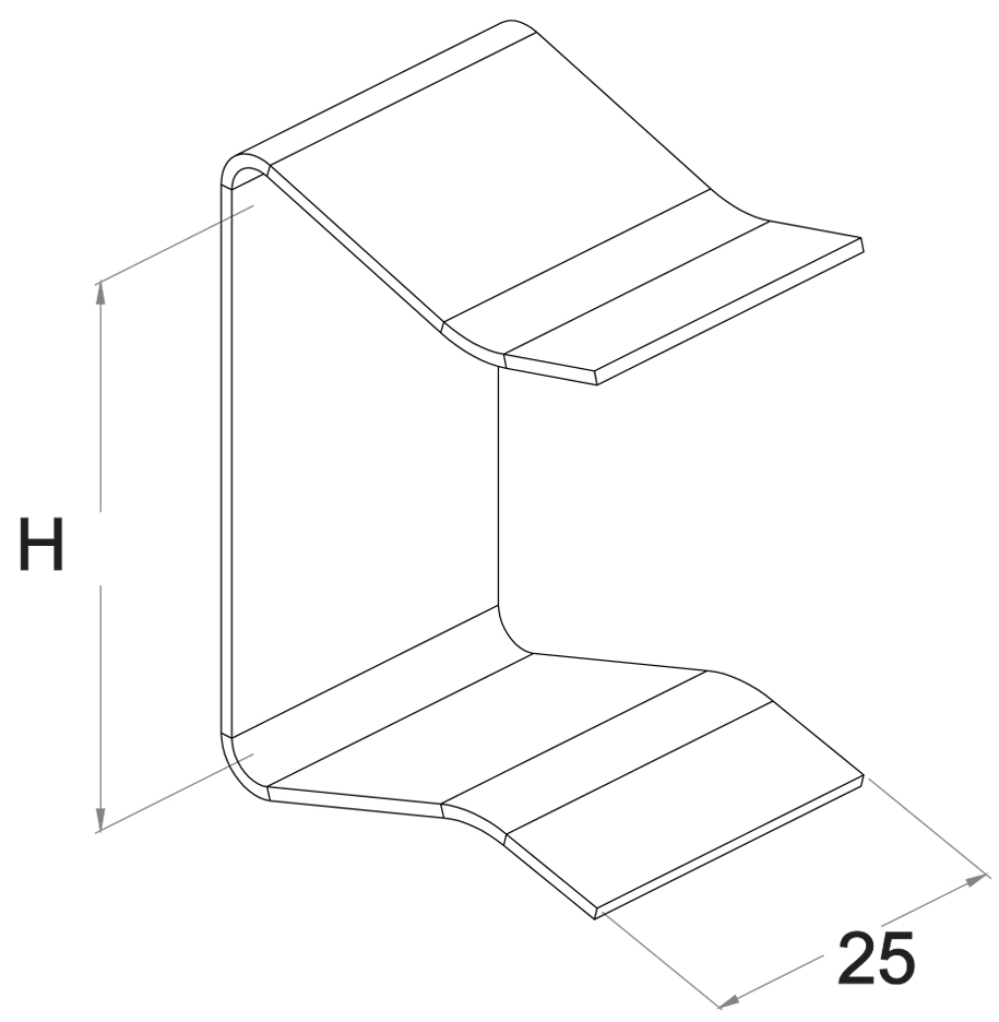 Clema capac pentru jgheab metalic h= 60mm, comtec, mf0013-42744