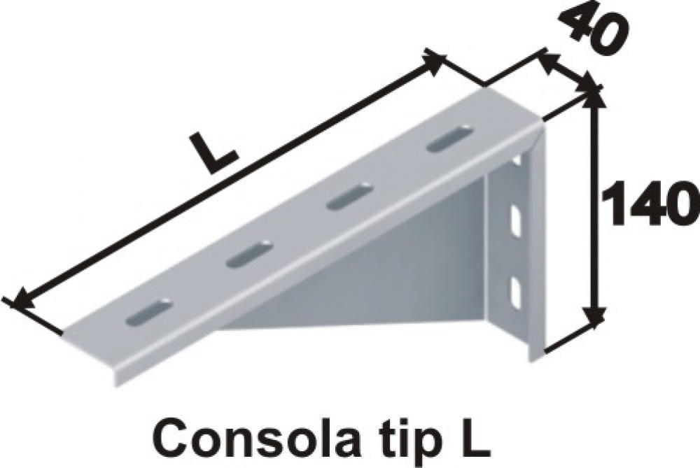 Consola l prindere perete l=100mm, comtec, mf0013-43212