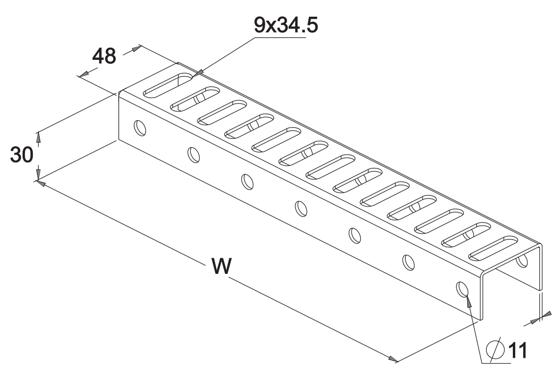 Consola u pentru tija filetata l=460mm, comtec, mf0013-43174