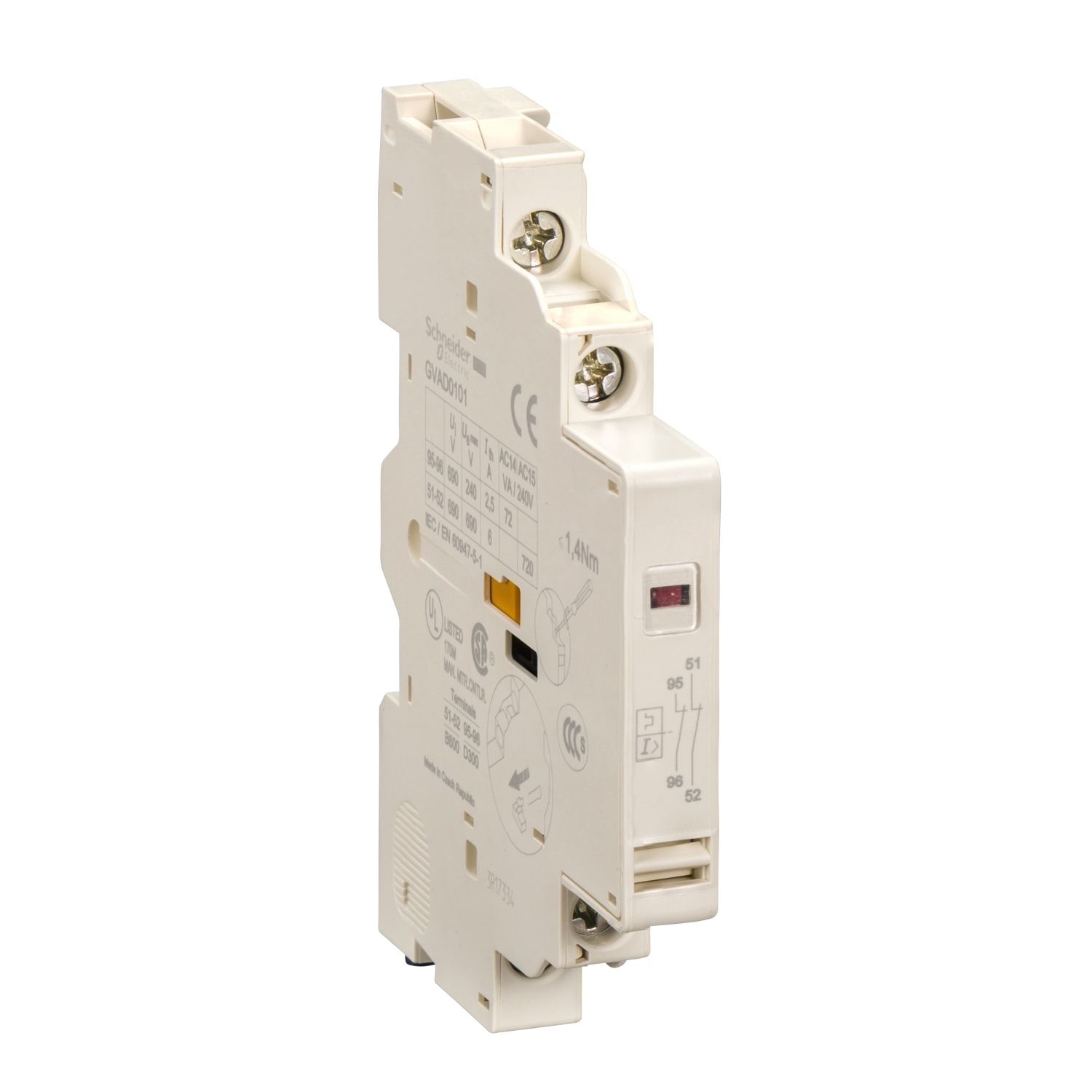 Contact Auxiliar Tesys - 1 No + 1 No (Defect) Schneider GVAD1010 