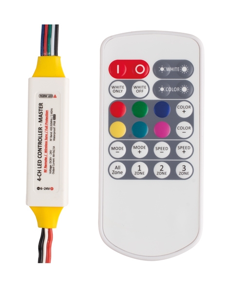 Controller, Profesional RF MASTER Pentru, Benzi LED RGBW, 6-24V DC, 3X2.5+4A, IP63, Ultralux, P6RGBWM
