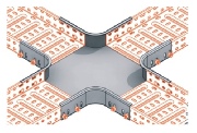 Derivatie cruce pentru jgheab metalic 100x60mm, comtec, mf0013-42444