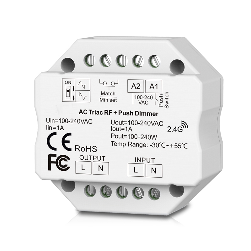 Dimmer TRIAC RF, incastrabil, 1A, Ultralux, SDTD