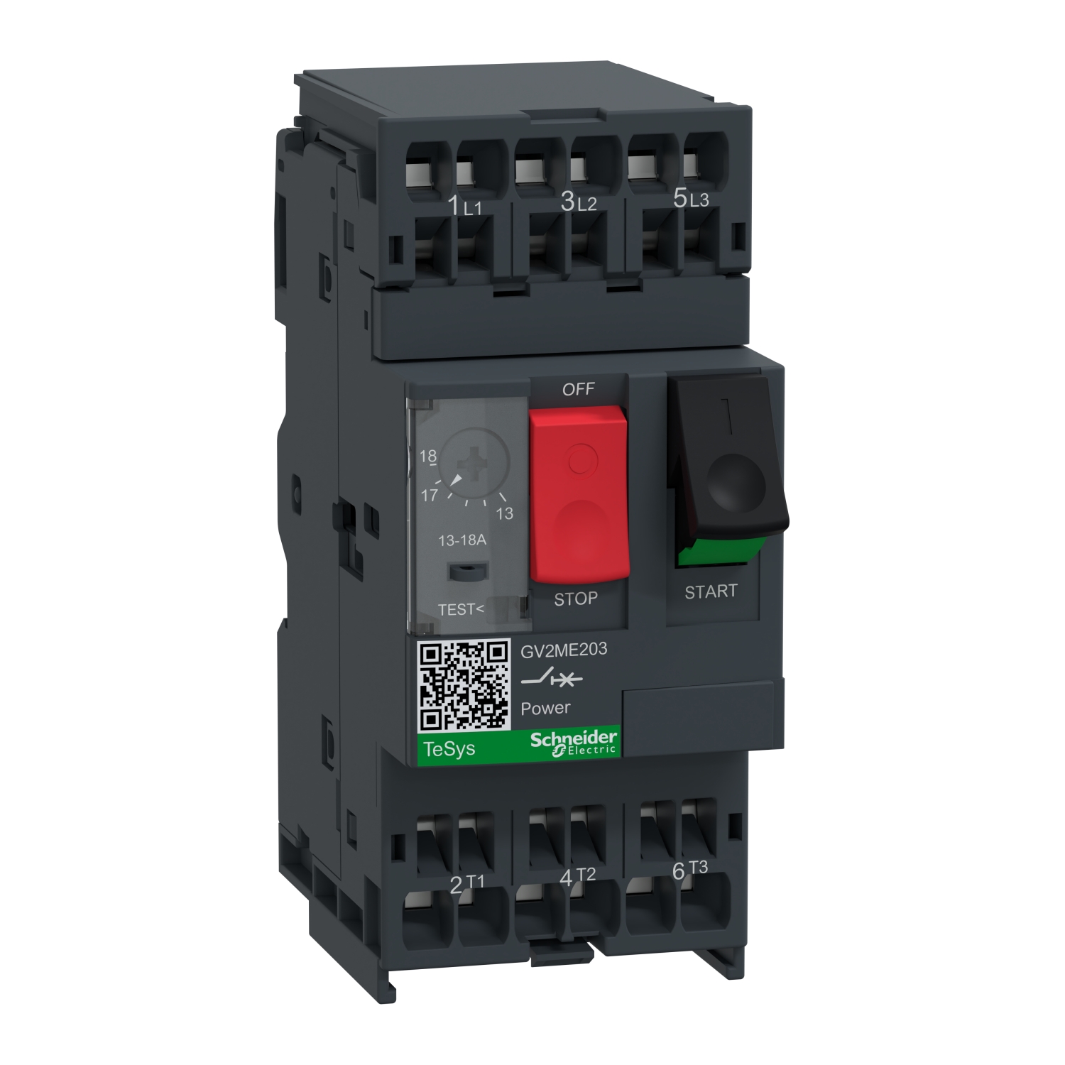 Disjunctor protectie motor Gv2-Me - 3 Poli 3D - 13 - 18 A Declansare termomagnetica Schneider GV2ME203
