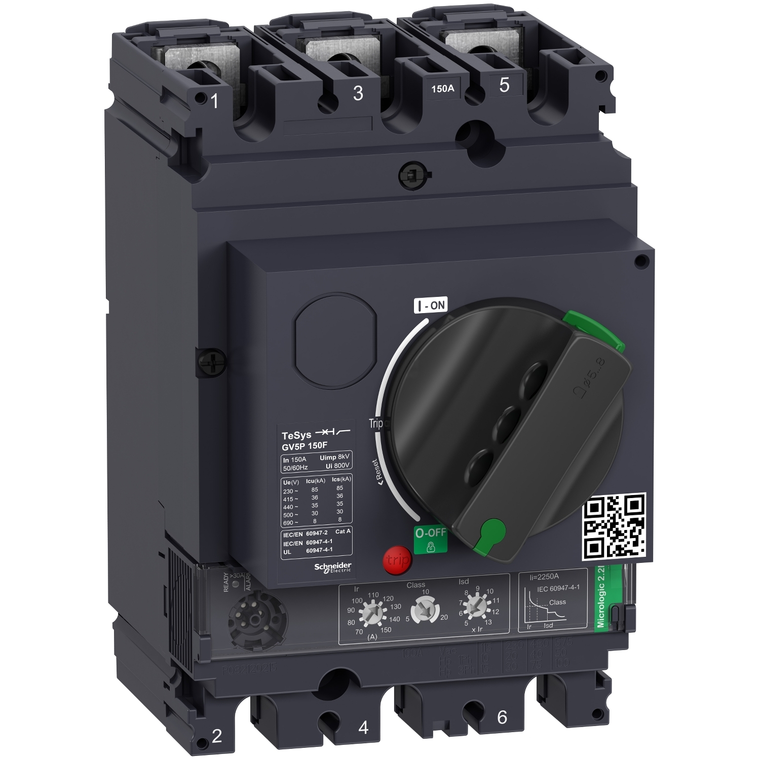 Disjunctor protectie motor GV5 3P 150A Icu 36kA Termo magnetic Schneider GV5P150F