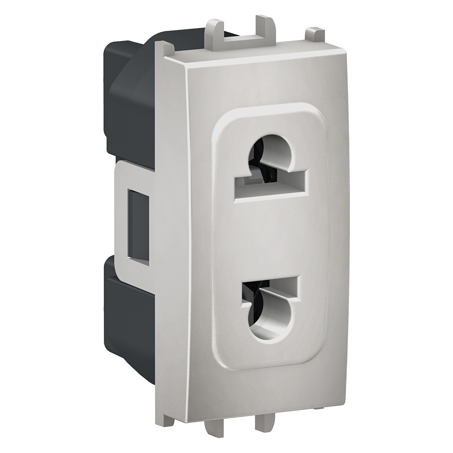 Priza Schneider Easy Styl standard Italian 2P 1M argintiu LMR5510004