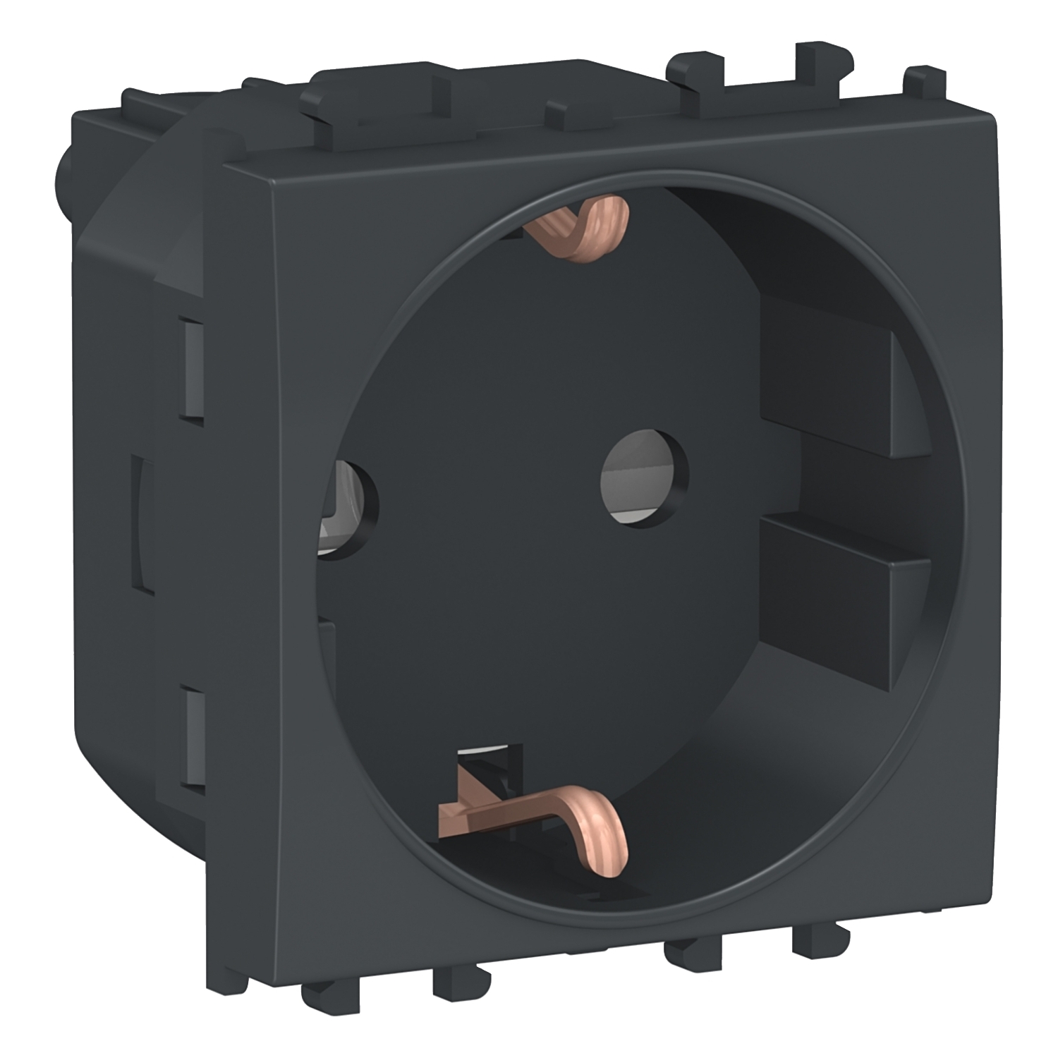 Priza schuko Schneider Easy Styl 2P+E obturatoare 2M negru LMR5210003