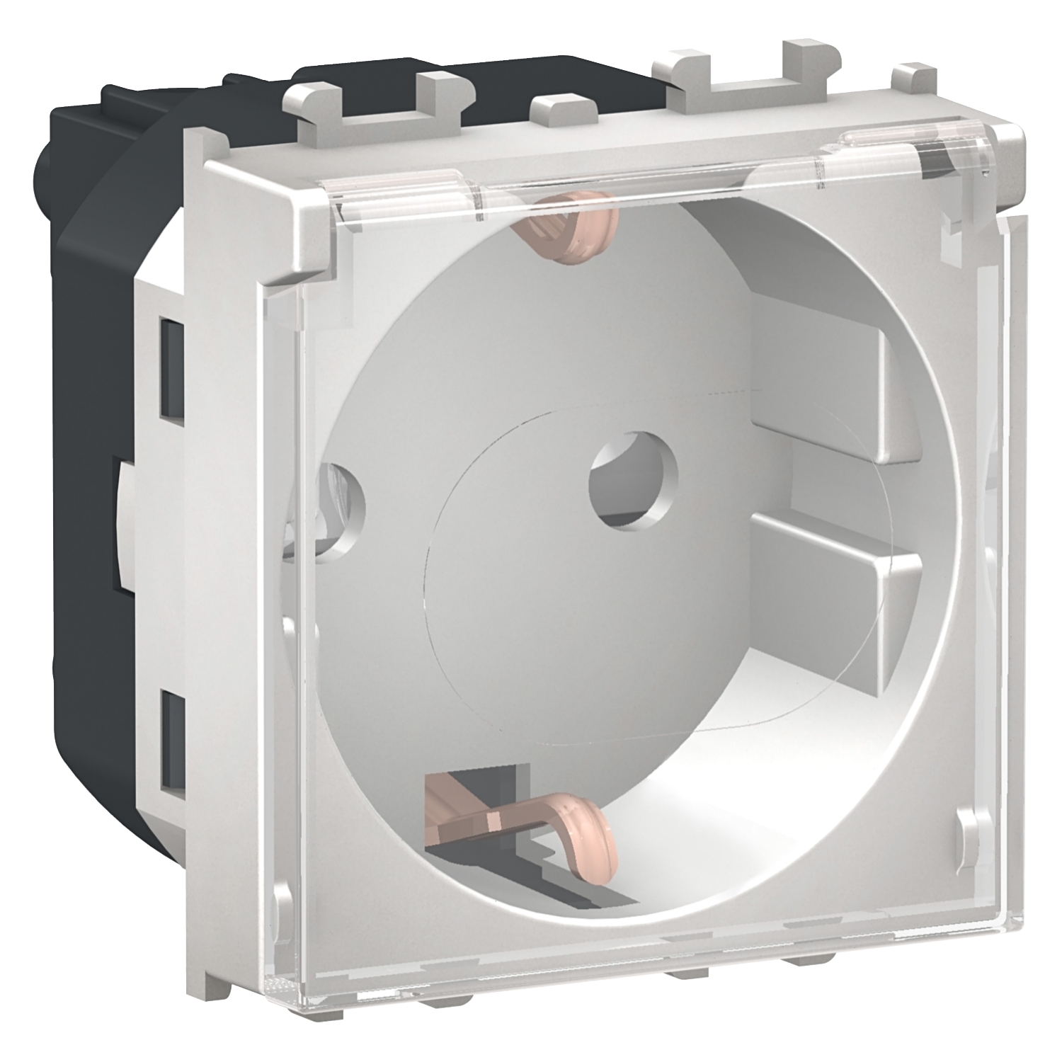 Priza schuko Schneider Easy Styl 2P+E obturatoare capac 2M argintiu LMR5310004