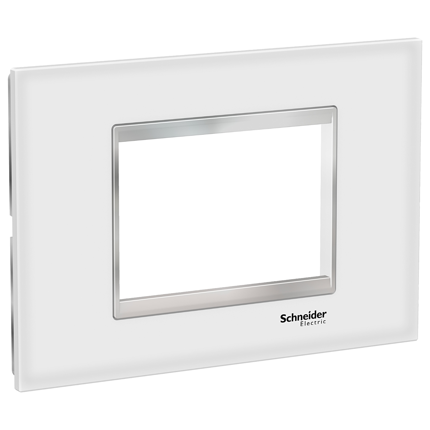 Rama ornament Schneider Easy Styl 3 module Sticla Alb/Crom LMR7963038