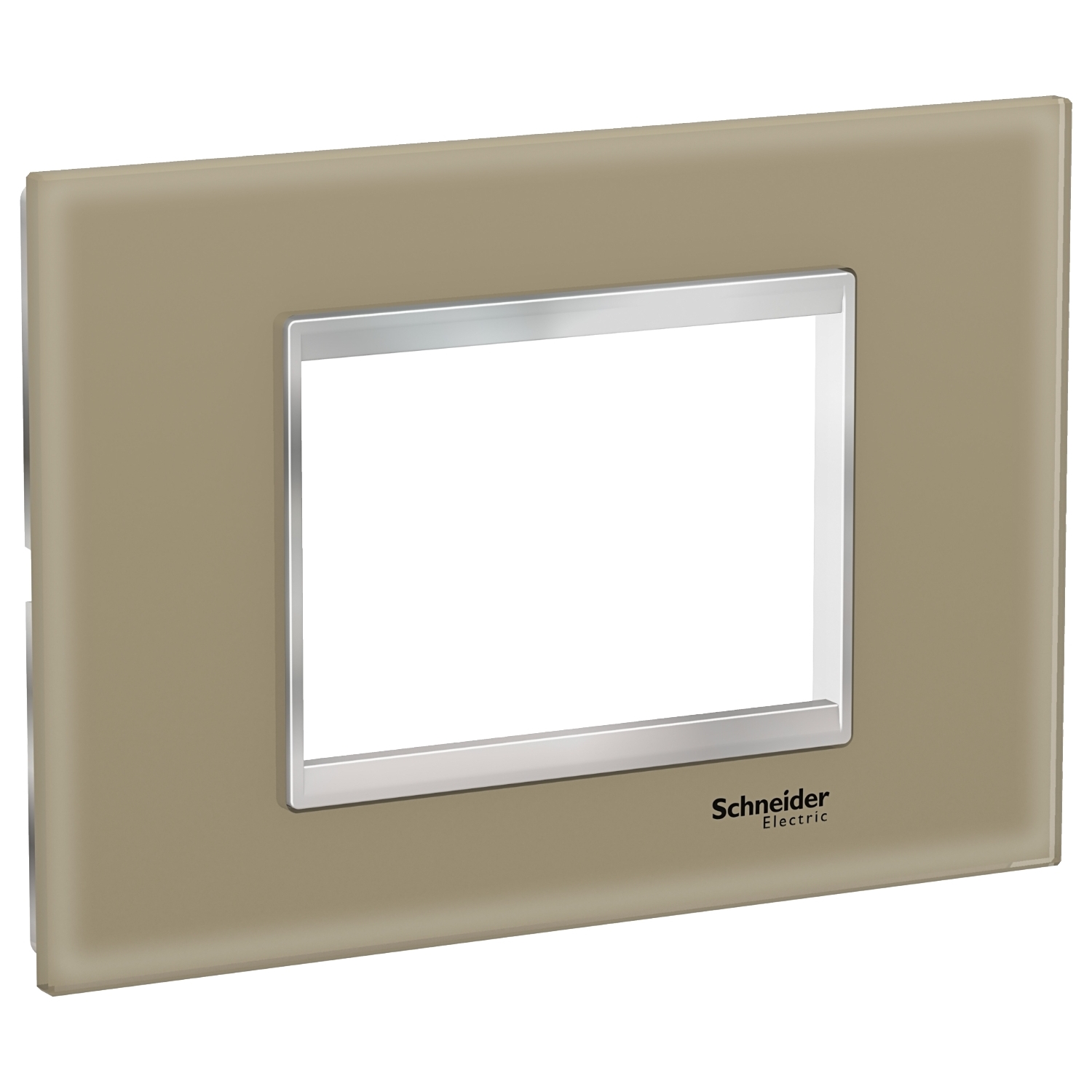 Rama ornament Schneider Easy Styl 3 module Sticla Maro deschis/Crom LMR7923038