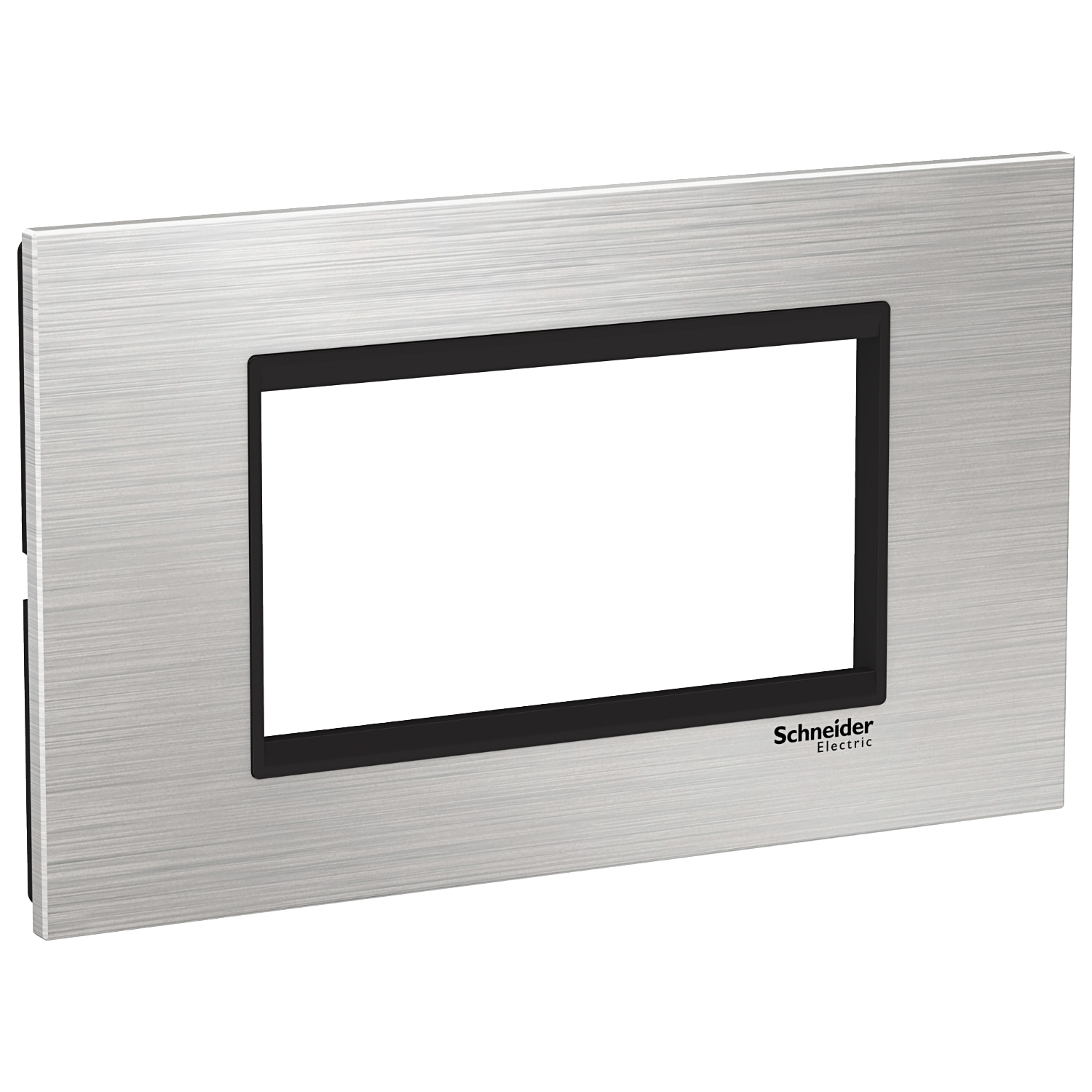Rama ornament Schneider Easy Styl 4 module Inox Argintiu/Negru LMR7664031