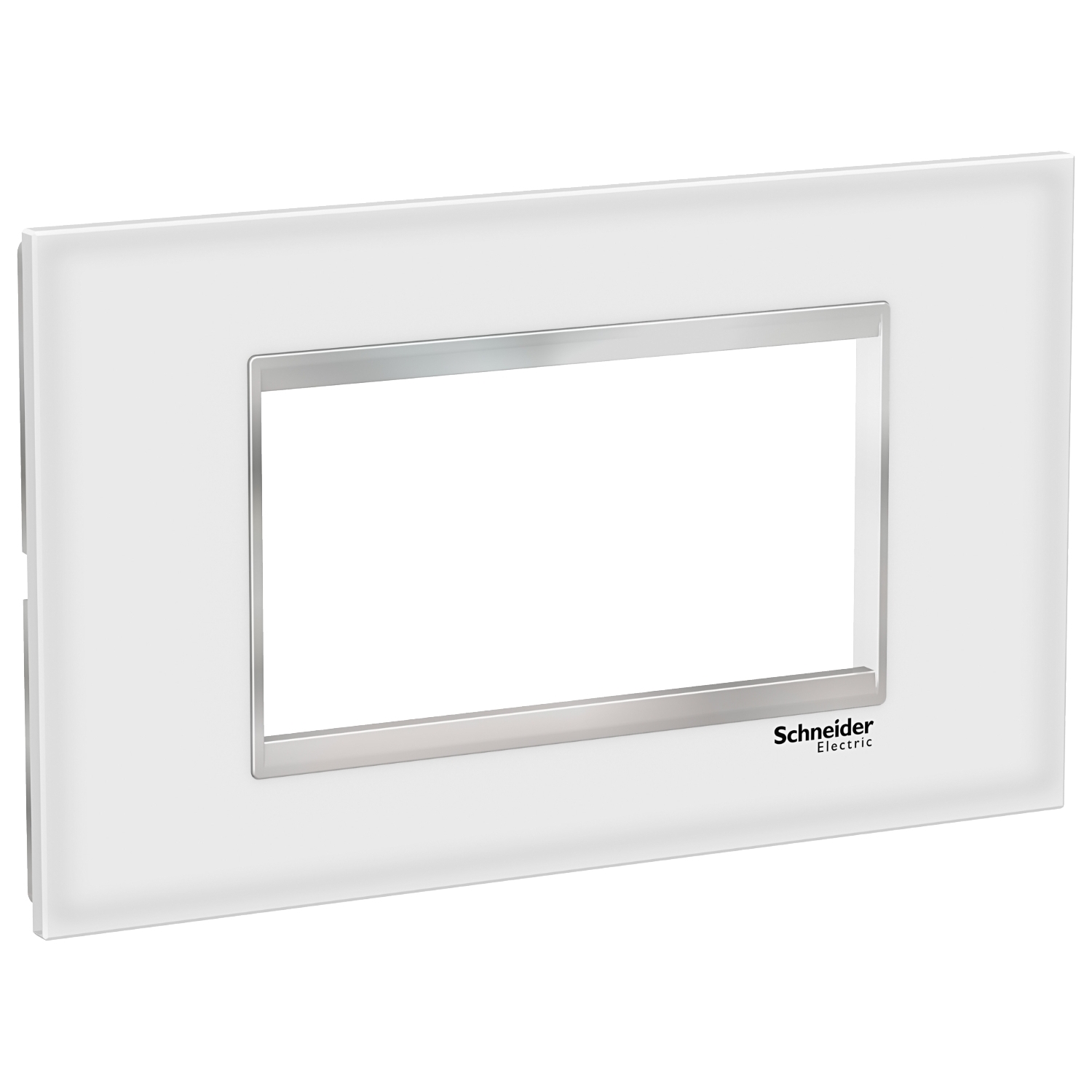 Rama ornament Schneider Easy Styl 4 module Sticla Alb/Crom LMR7964038