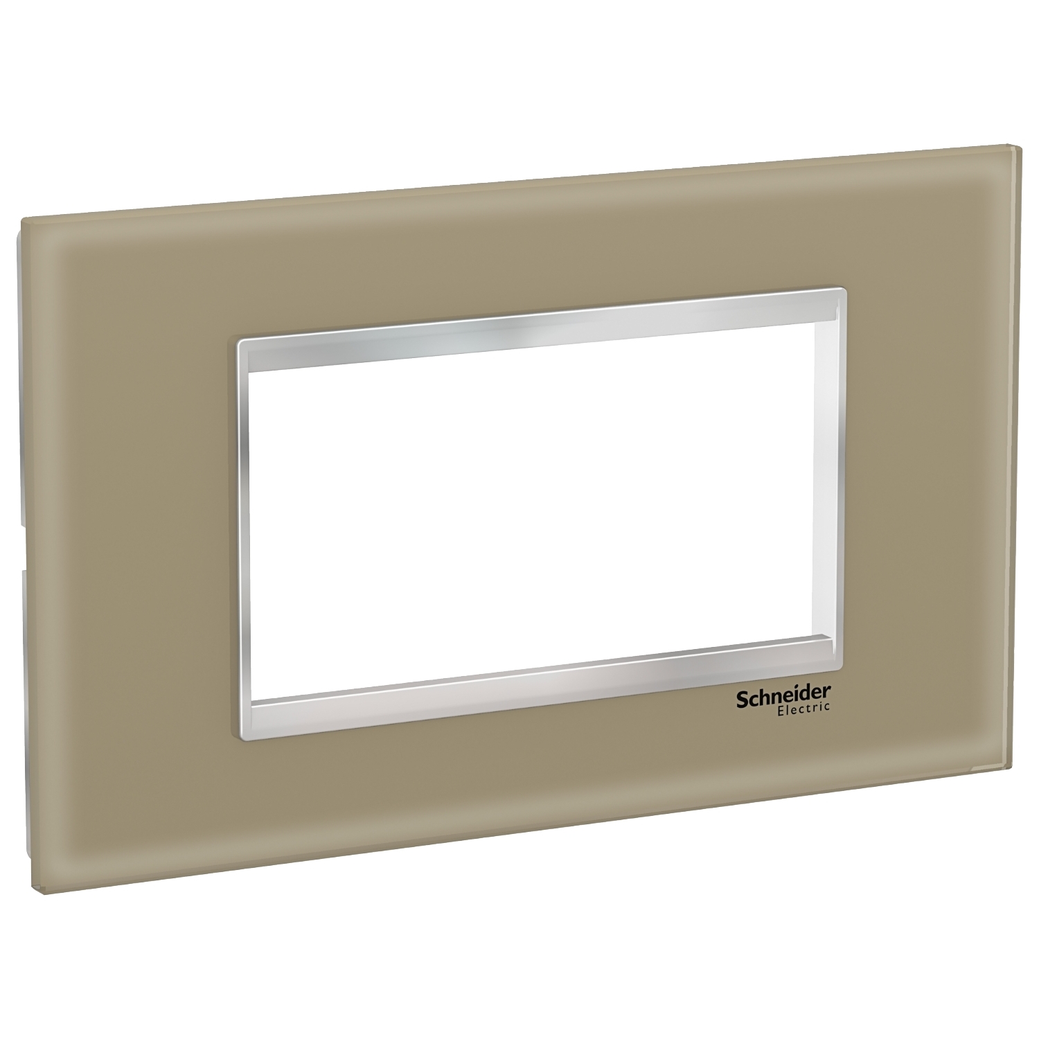 Rama ornament Schneider Easy Styl 4 module Sticla Maro deschis/Crom LMR7924038