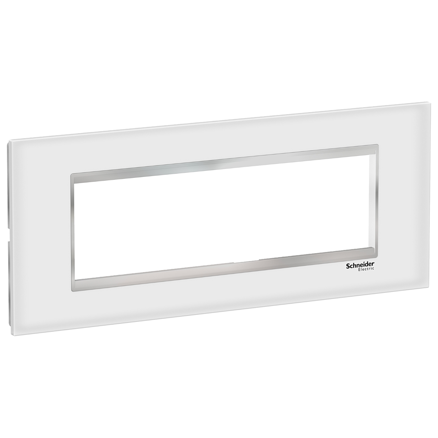Rama ornament Schneider Easy Styl 7 module Sticla Alb/Crom LMR7967038
