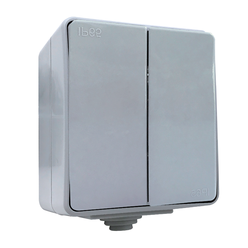 Electrix Intrerupator dublu Gri IP65 Elmark 191141 