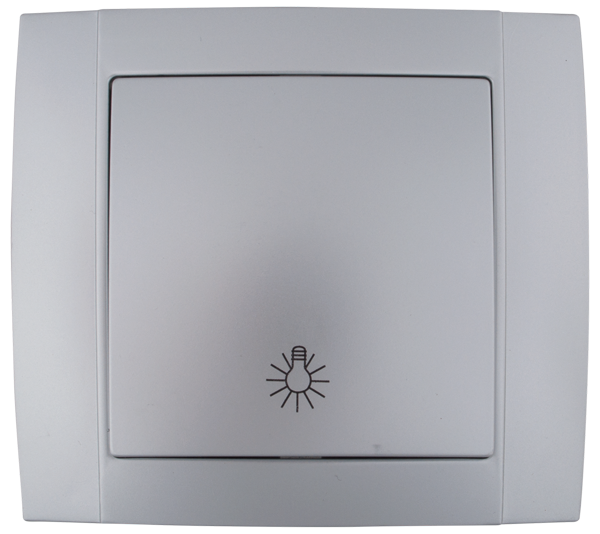 Hakan Intrerupator cu revenire Argintiu cu LED Elmark 380822