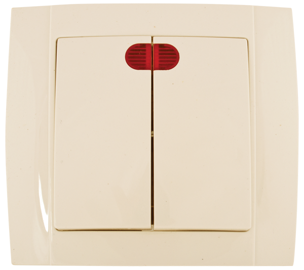 Hakan Intrerupator dublu Crem cu LED Elmark 380707