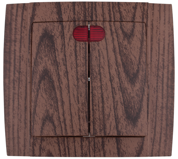 Hakan Intrerupator dublu Wenge cu LED Elmark 380708