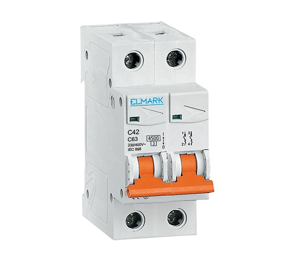 Siguranta electrica automata Elmark 2P 63A 4 5kA Curba C SIGMA 41478CS,