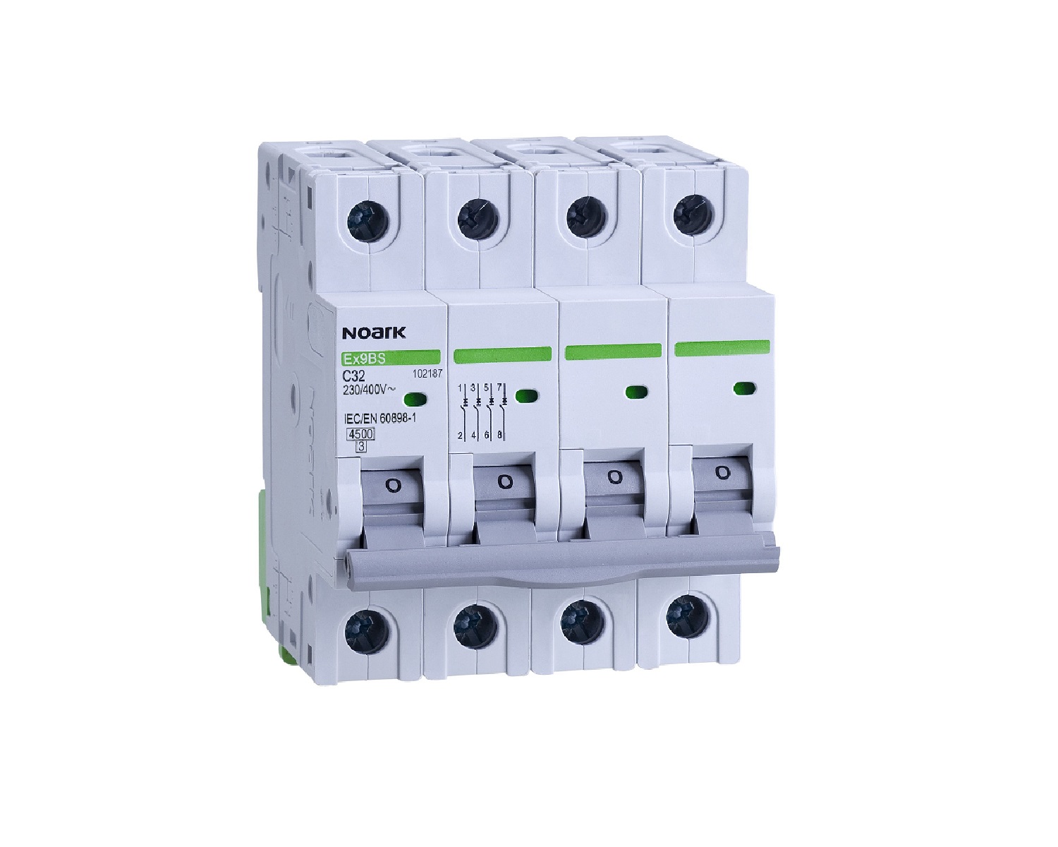 Intrerupator automat Siguranta 4P 6A 4,5KA caracteristica C Noark Ex9BS 102195