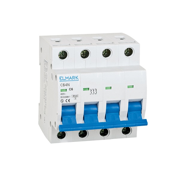 Siguranta electrica automata Elmark 6kA 4P 6A Curba C omega 41406NO,