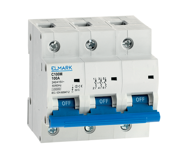Siguranta electrica automata Elmark C100M 10KA 3P 100A Curba B 41392,
