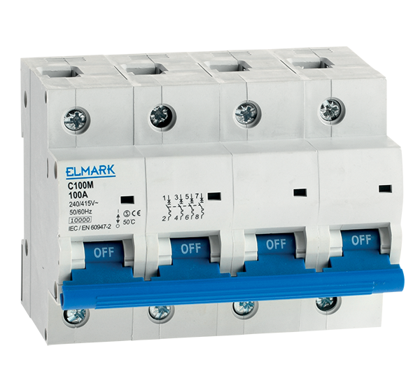 Siguranta electrica automata Elmark C100M 10KA 4P 80A Curba B 41482,