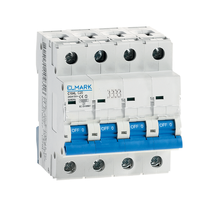 Siguranta electrica automata Elmark C104L 6A 4P Curba C 41401,