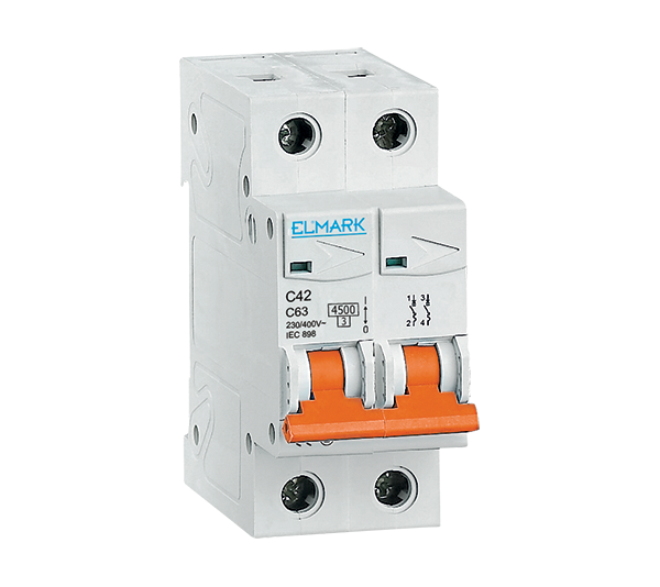 Siguranta electrica automata Elmark C42N 50A 2P Curba C 41477C,