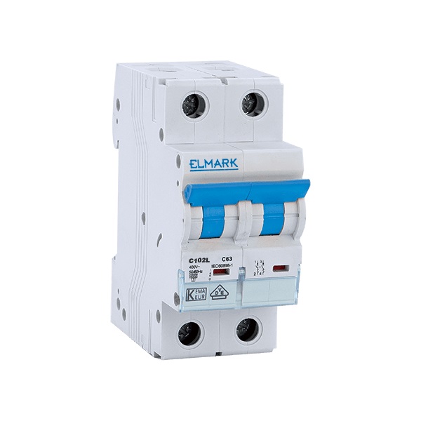 Siguranta electrica automata Elmark MCB C102L 25A 2P Curba C color handle 41208C,