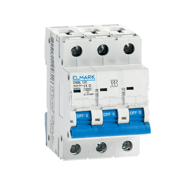 Siguranta electrica automata Elmark NEW MCB C103L 20A 3P 10kA Curba B 41307C/B
