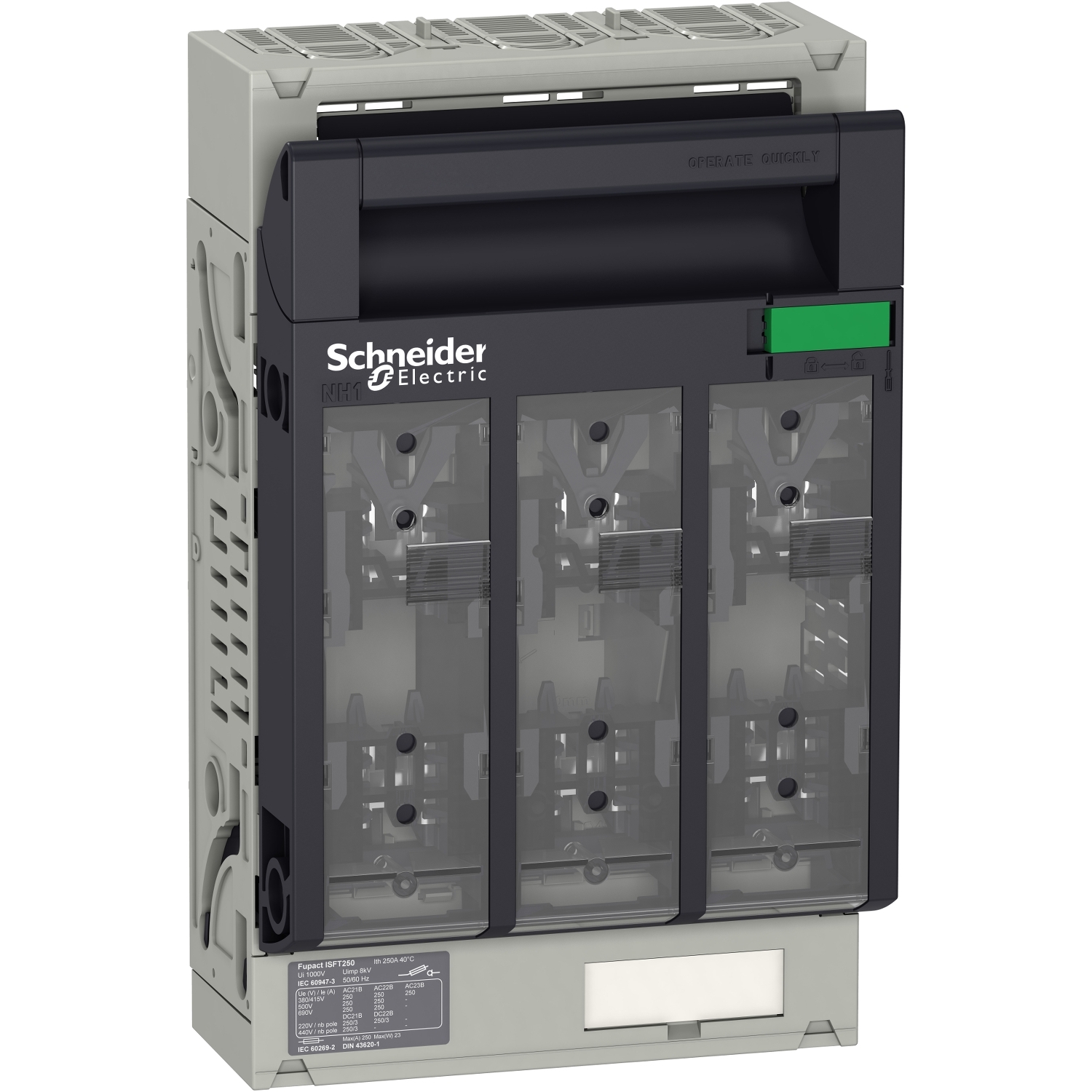 Intreruptor tip USOL ComPacT NSX250H, 70 kA la 415 VAC, unitate de declansare MicroLogic 2.2 100A, 3 poli 3d, Schneider, C25H32D100