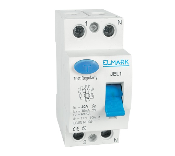 Intreruptor automat diferential Elmark JEL1 RCD TIP AC 2P 20A 300mA Omega 40294JEL1,