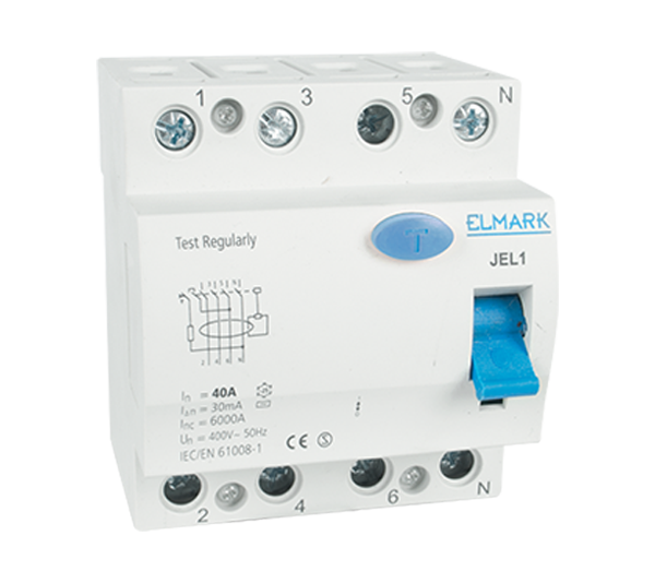Intreruptor automat diferential Elmark JEL1 RCD TIP AC 4P 25A 30mA 40421,