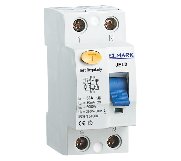 Intreruptor automat diferential Elmark JEL2 RCD TIP AC 2P 63A 100mA Sigma 40262S,